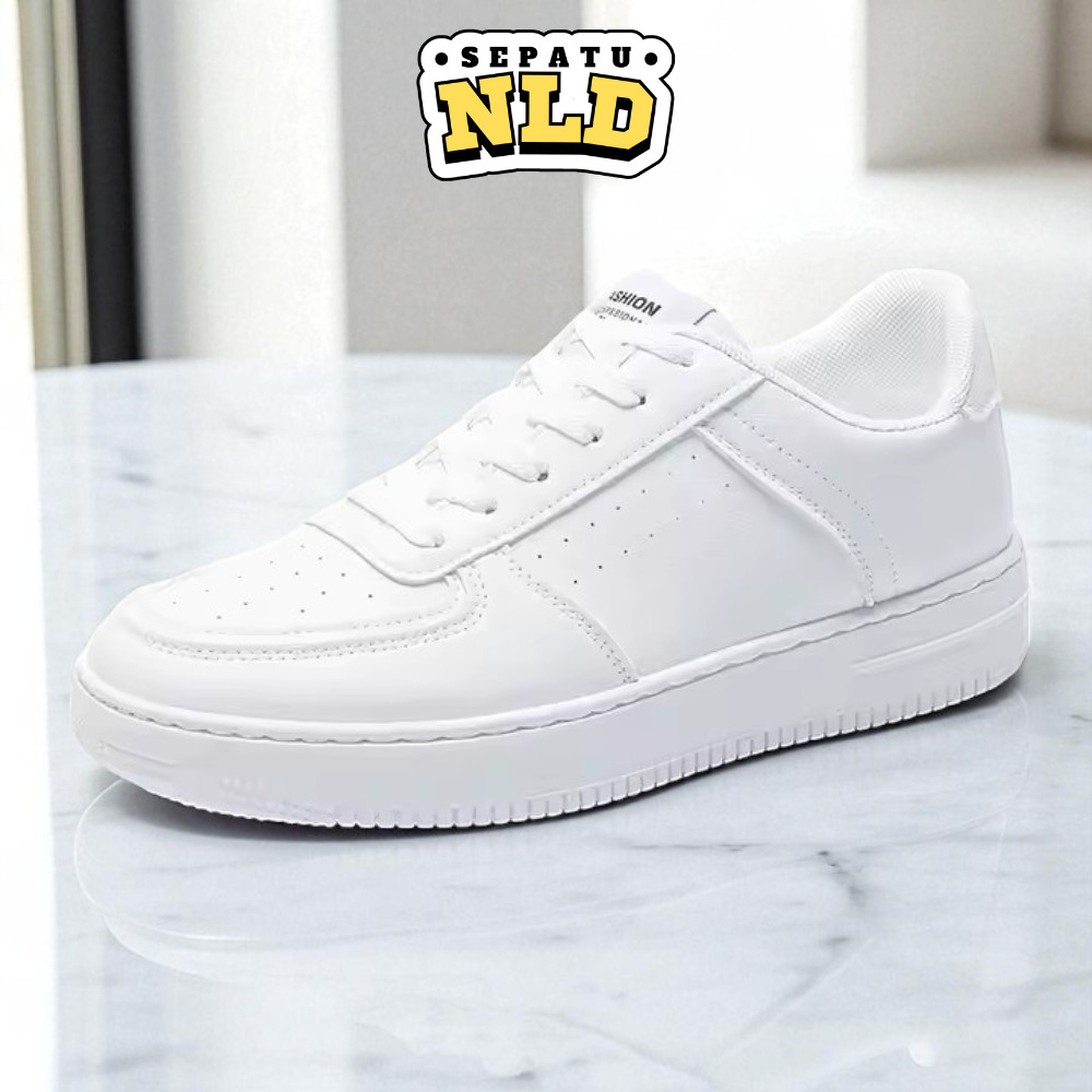 Sepatu NLD S019 Sepatu Sneakers Pria Sepatu Sneakers Sport Putih Polos Sport Fashion Korea