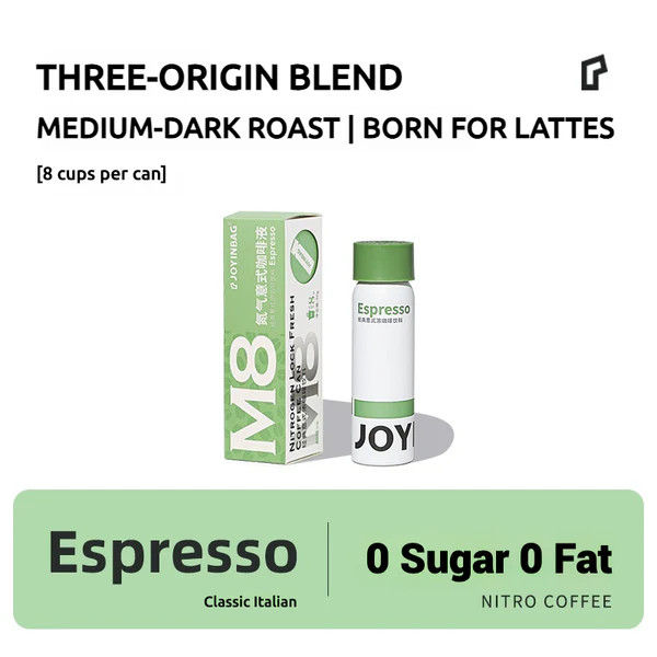 

JOYINBAG M8 Espresso Nitro Coffee 8 Espresso Shots Per Can [ Classic Espresso ] Nitro Kopi Instan