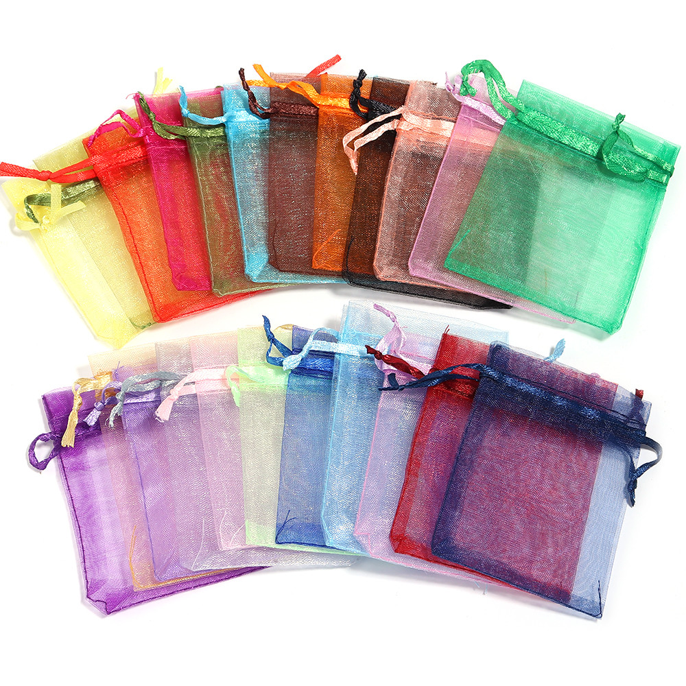 

10pcs/Lot 24 Colors Organza Bags Jewelry Bag Wedding Gift Storage Drawstring Pouches Jewelry Packaging Bags Present Wholesale