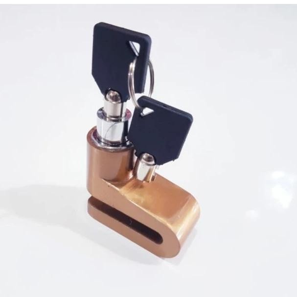 KUNCI/PENGAMAN MOTOR/KUNCI DISC BRAKE CAKRAM DINDONG GEMBOK MOTOR - GOLD DINDONG