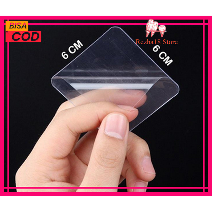 

R18 Double Tape KOTAK Transparan 6X6cm Isolasi 2 sisi