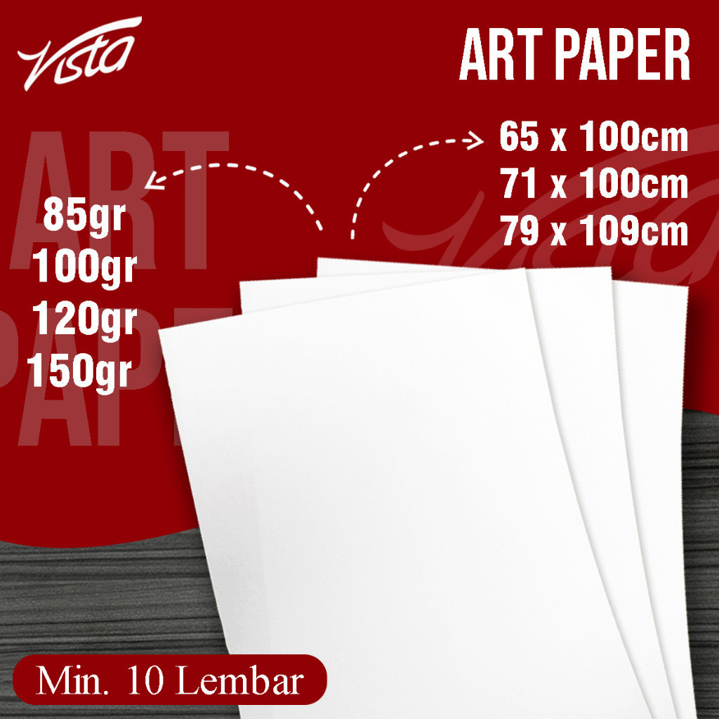 

Kertas Art Paper 100gr, 120gr, 150gr ukuran 65 x 100cm dan 79x109cm