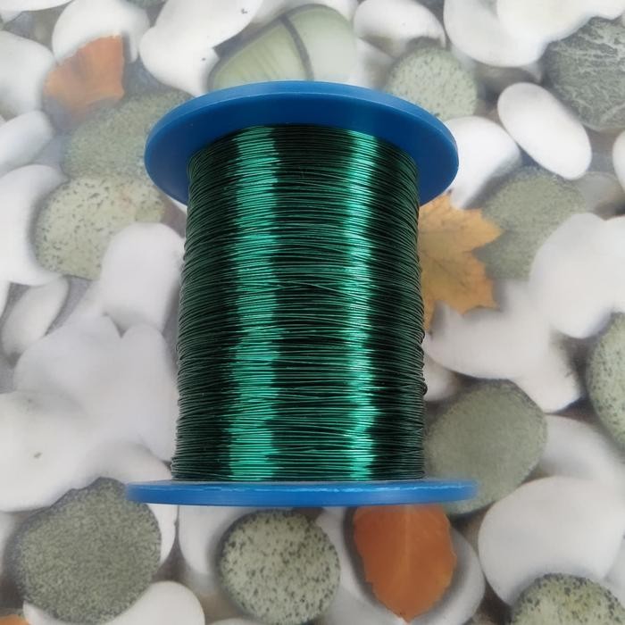 Kawat Email Tembaga Jerman, Kawat Warna Hijau - Ukuran 0.4 mm / Meter