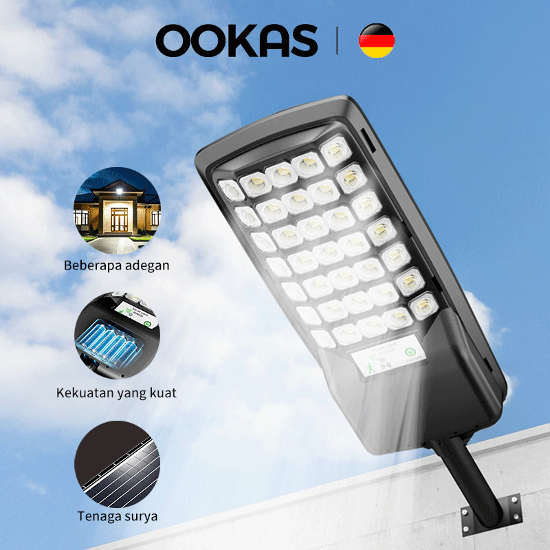 OOKAS lampu tenaga surya matahari lampu taman sensor outdoor lampu jalan solar lampu gerak listrik