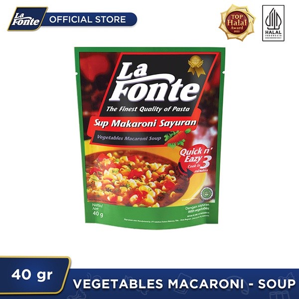 

La Fonte Sup Macaroni Sayuran 40 Gr Cita Rasa Kaya