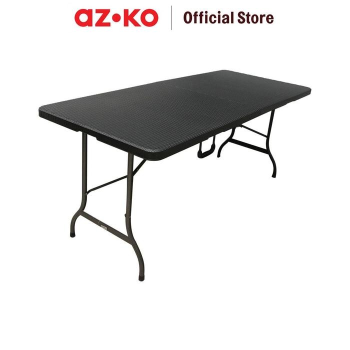 AZKO Krisbow Meja Lipat Rotan - Hitam