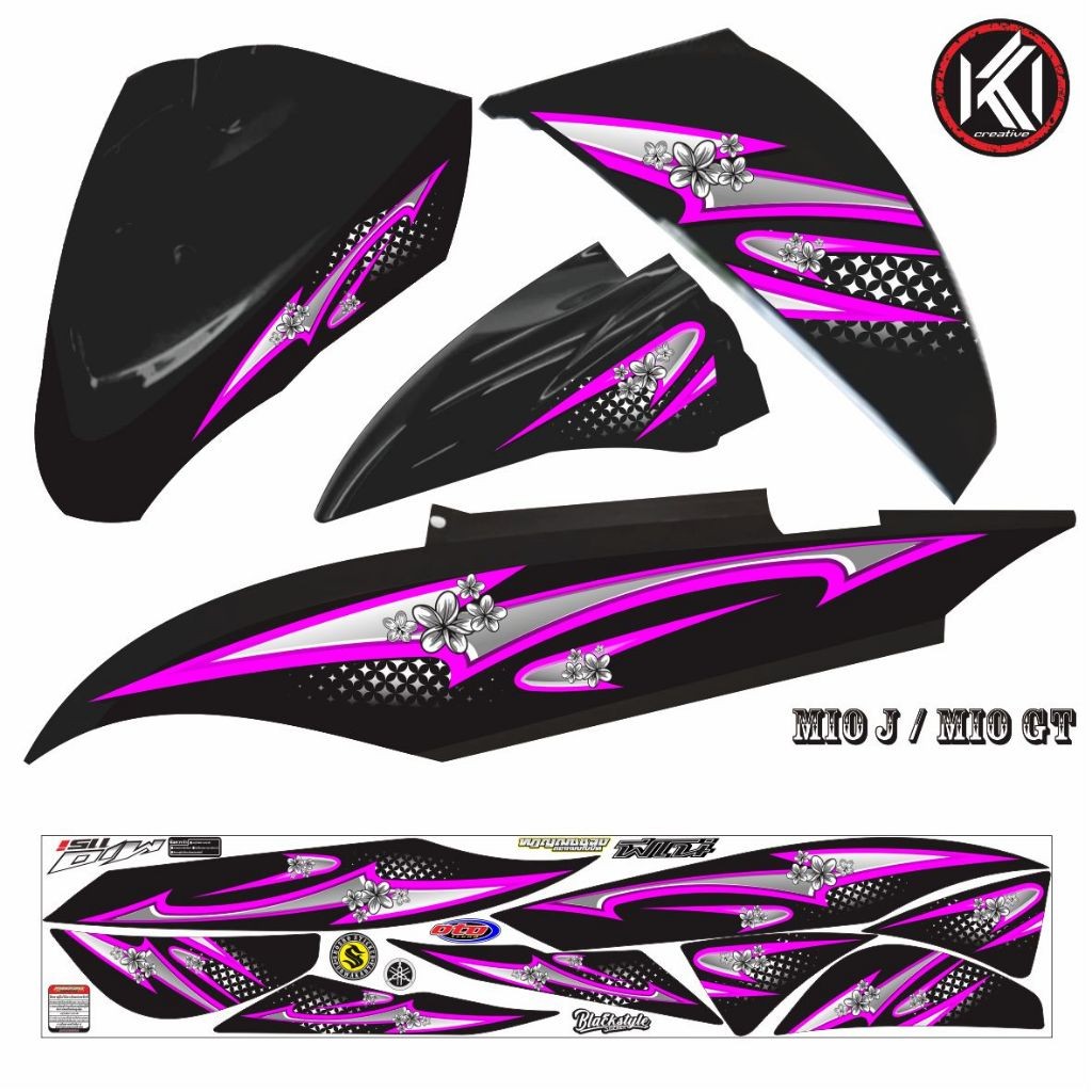 VARIASI KEREN STICKER MOTIP SIMPEL VARIASI MOTOR MIO J / MIO GT