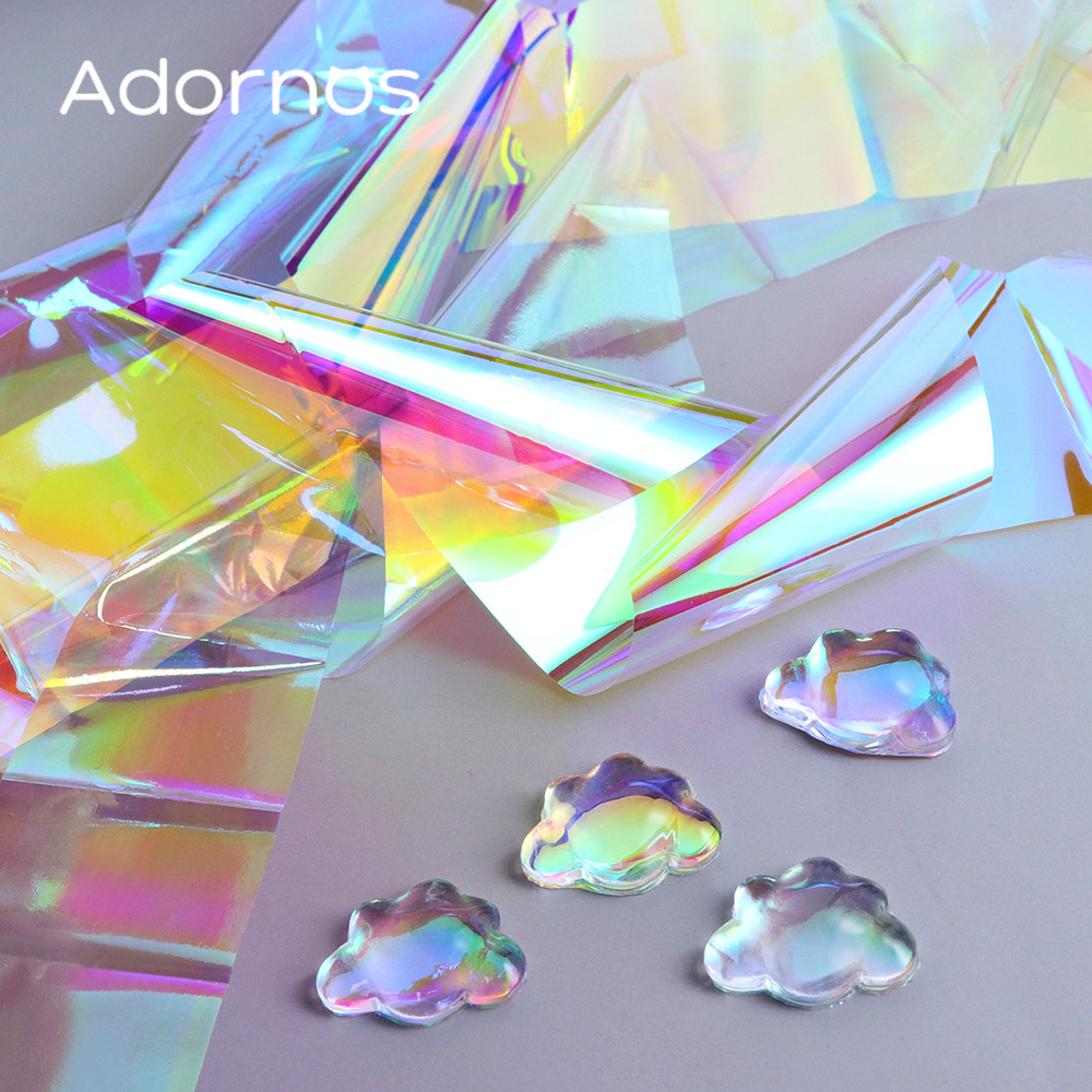 

4pcs Holographic Glitter Cellophane Epoxy Resin Molds Filling Sparkling Mermaid Gradient Aurora Paper DIY Pendants Crafts Making