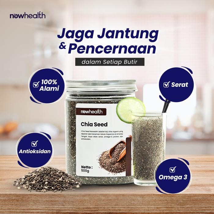 

Nowhealth Chia Seed 500 gr Organik Biji ChiaSeed Hitam Mexico Premium - 500 gr