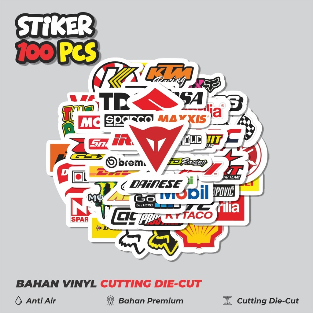 

Terbaru! 50 pcs Stiker Logo - Logo Motor Dekorasi Lucu Kreatif untuk Notebook, Skateboard, HP