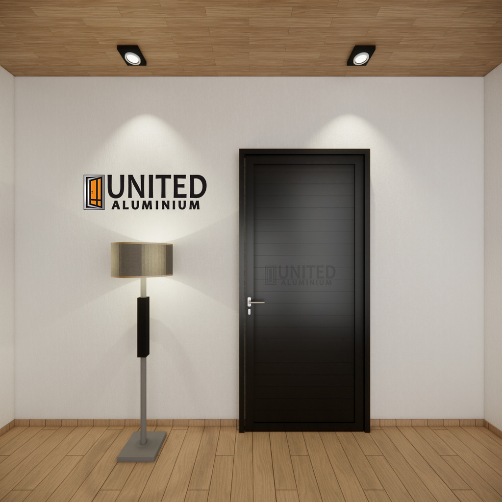 United Aluminium Co Id - Pintu Kamar Mandi Tipe P103E Hitam Putih Ukuran L90 X T210 90x210 90 210 Cm