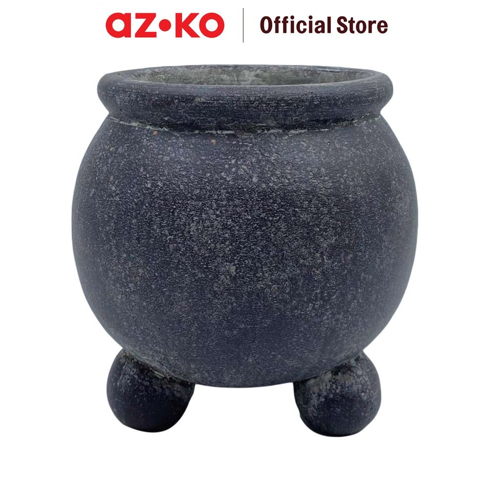 AZKO Arthome 13 cm Pot Tanaman Semen - Hitam Wadah Semen Bunga Tempat Tumbuhan Perlengkapan Berkebun