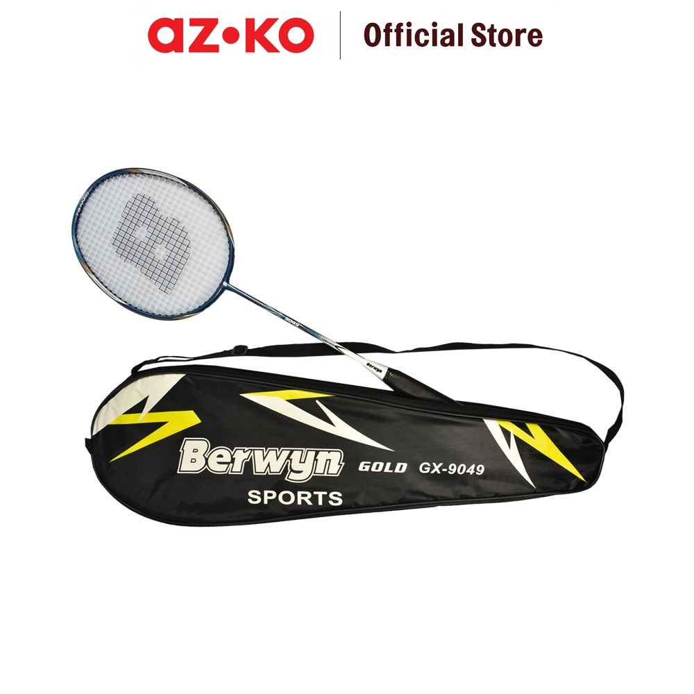 AZKO Berwyn Raket Badminton Aluminium Dan Carbon grip Pvc Raket Bulu Tangkis Racket Badminton Perlen