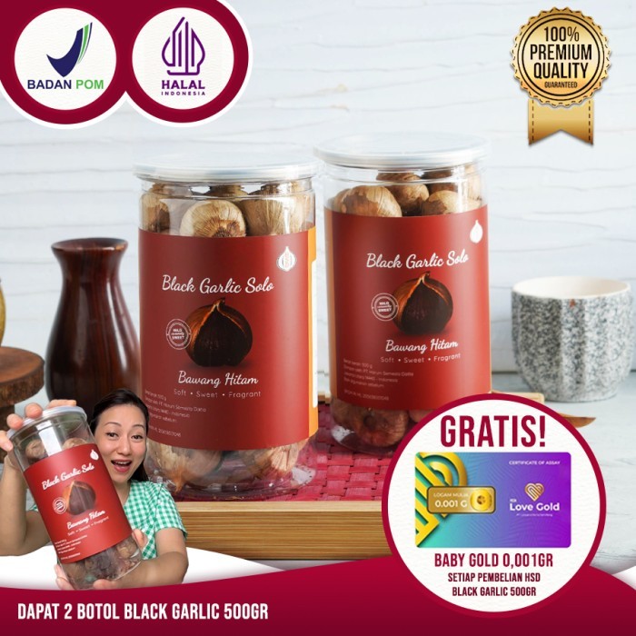 

[New]Best Seller 2 BOTOL Black Garlic Solo ( Bawang Hitam Tunggal) 500 Gr 100% Alami