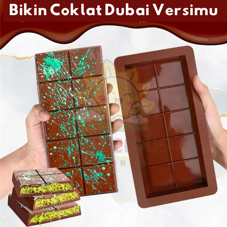 Cetakan Coklat Dubai Silikon Motif Cokelat Dubai / Cetakan Kue Coklat Permen Agar Jelly Puding Karak