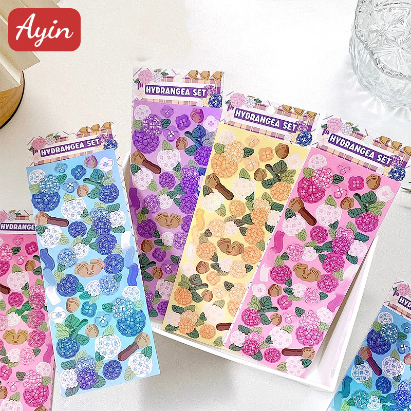

Seri bahasa bunga romantis stiker tangan laser stiker warna-warni bahan dekorasi kartu stiker DIY lucu-Vatin_Shop