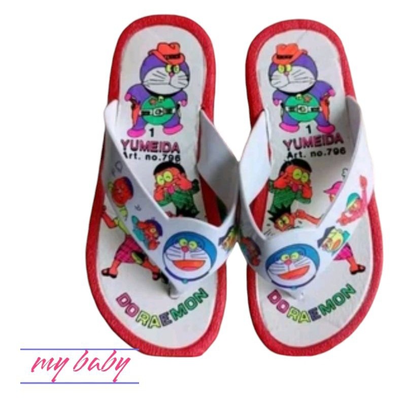 Sandal Jepit Karet Anak Jadul Doraemon  jadul