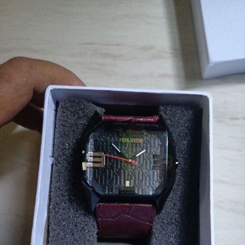 jam tangan kotak original Police Time Pieces  12176J preloved second bekas