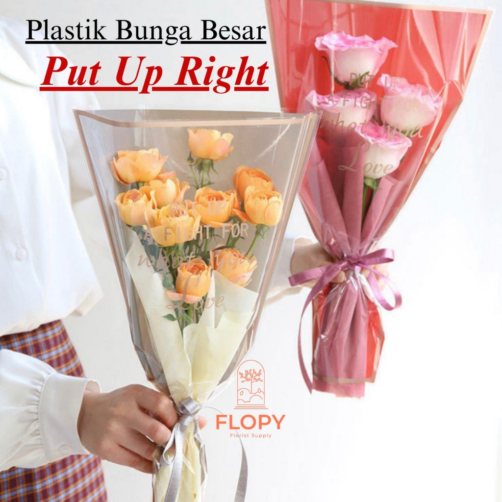 

[ 10 Lembar ] Plastik Bunga Besar PUT UP RIGHT / Plastik Bunga / Perlengkapan Bunga