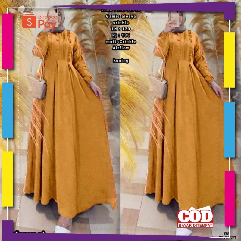 [PREMIUM ORIGINAL] GAMIS ALESYA GAMIS ALESYANA TERBARU ORI//GAMIS ALESYA CRINKLE//GAMIS ALESYANA TER