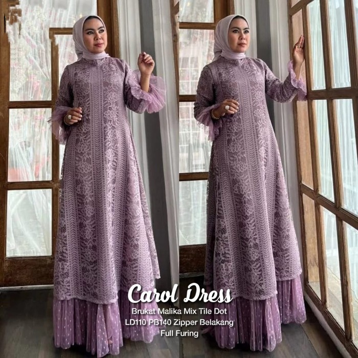 Busana Muslim Wanita Modern Modis Trendy Bahan Berkualitas Bagus /Baju Gamis Wanita Muslim Carol Dre