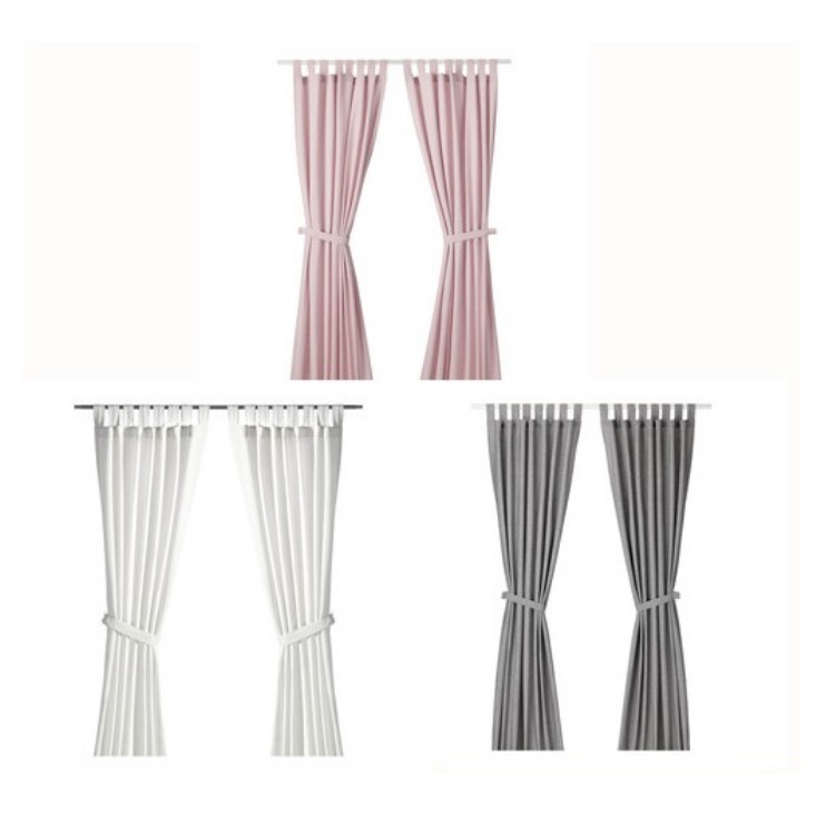 LENDA Gorden dengan pengikat 1 pasang 2 pcs @140x250 cm