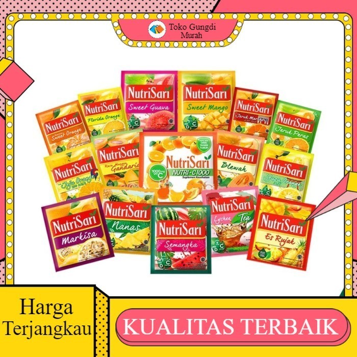 

( 1 renceng isi 10 ) NutriSari sachet rencengan 14gr Minuman Serbuk Rasa Sari Buah