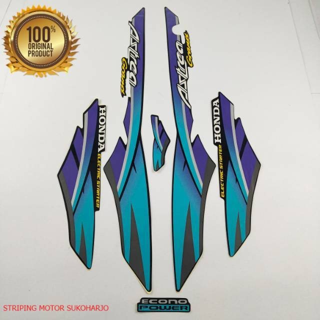 (ORI) striping honda astrea grand 1996 biru  kualitas original