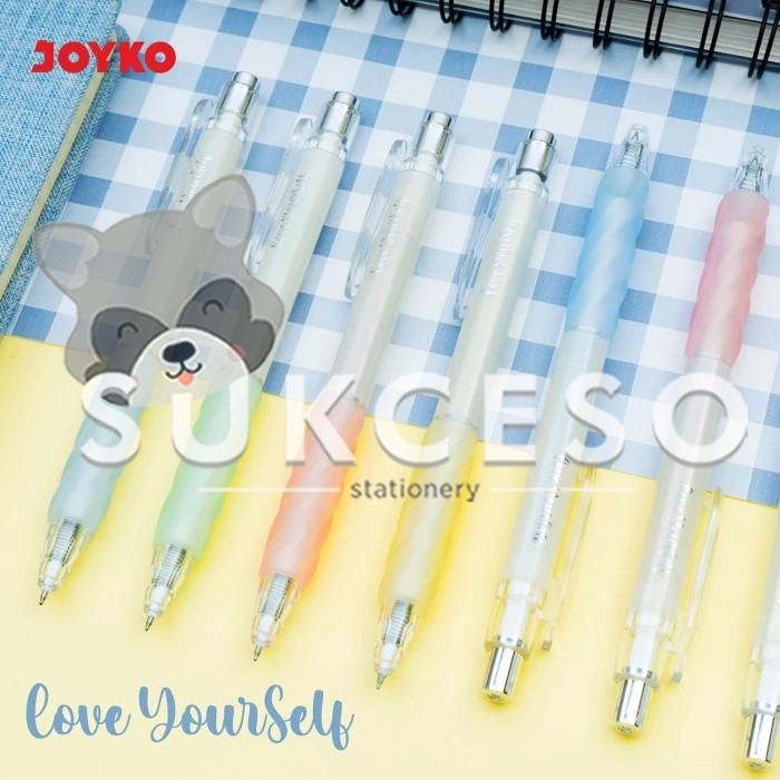 

Joyko Gel Pen GP-412 Love Yourself 0.5mm - Pulpen Jel Hitam Retractable SATUAN Murah