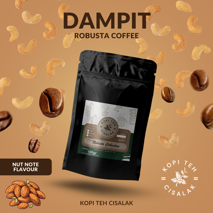 

Kopi Robusta Dampit 100 gram Biji dan Bubuk - Medium to Dark Roast, Natural Processed