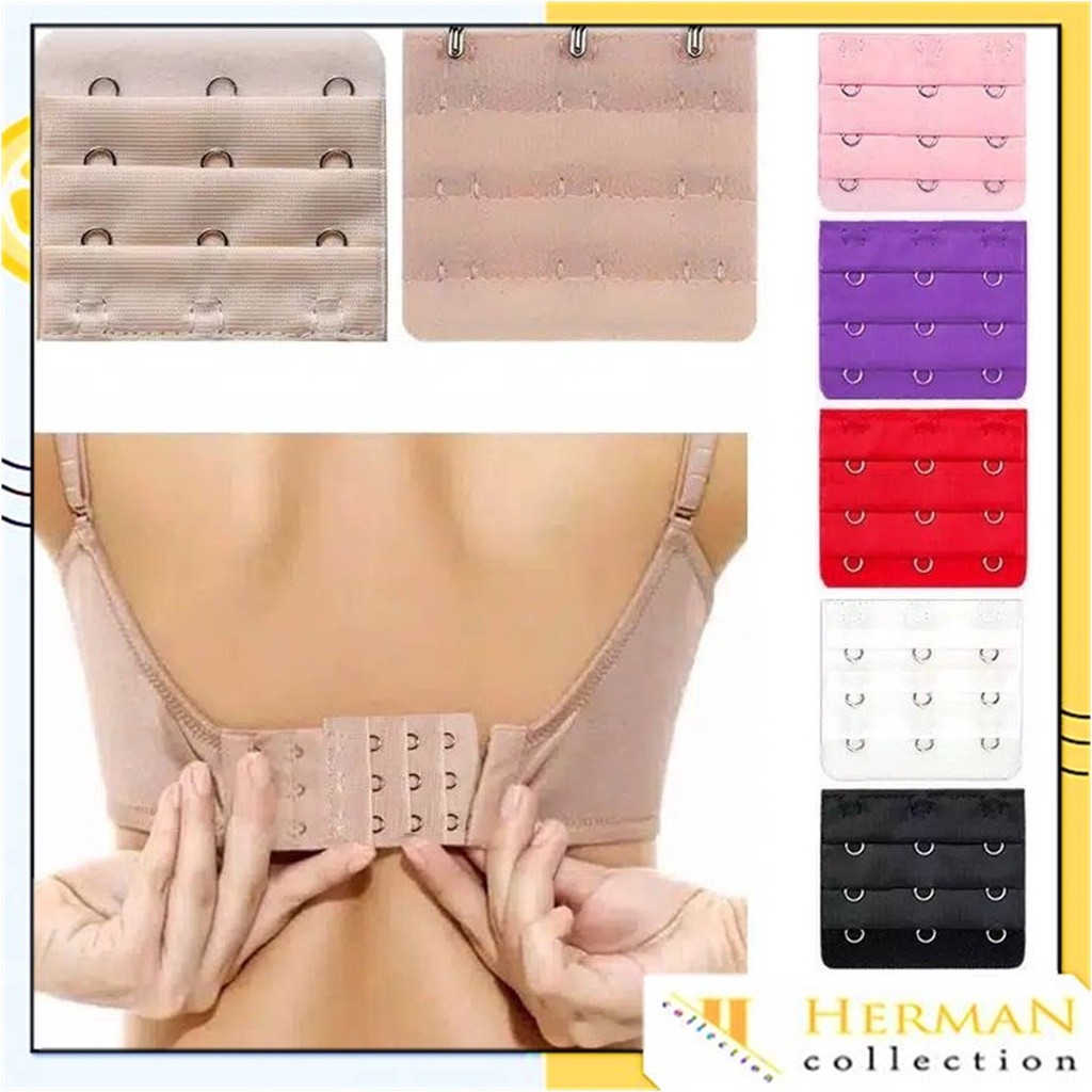 I* Pengait Bra Tambahan 3 Kait Extension Bra 2 Kait Karet Bra 2 Baris Tali BH Extender