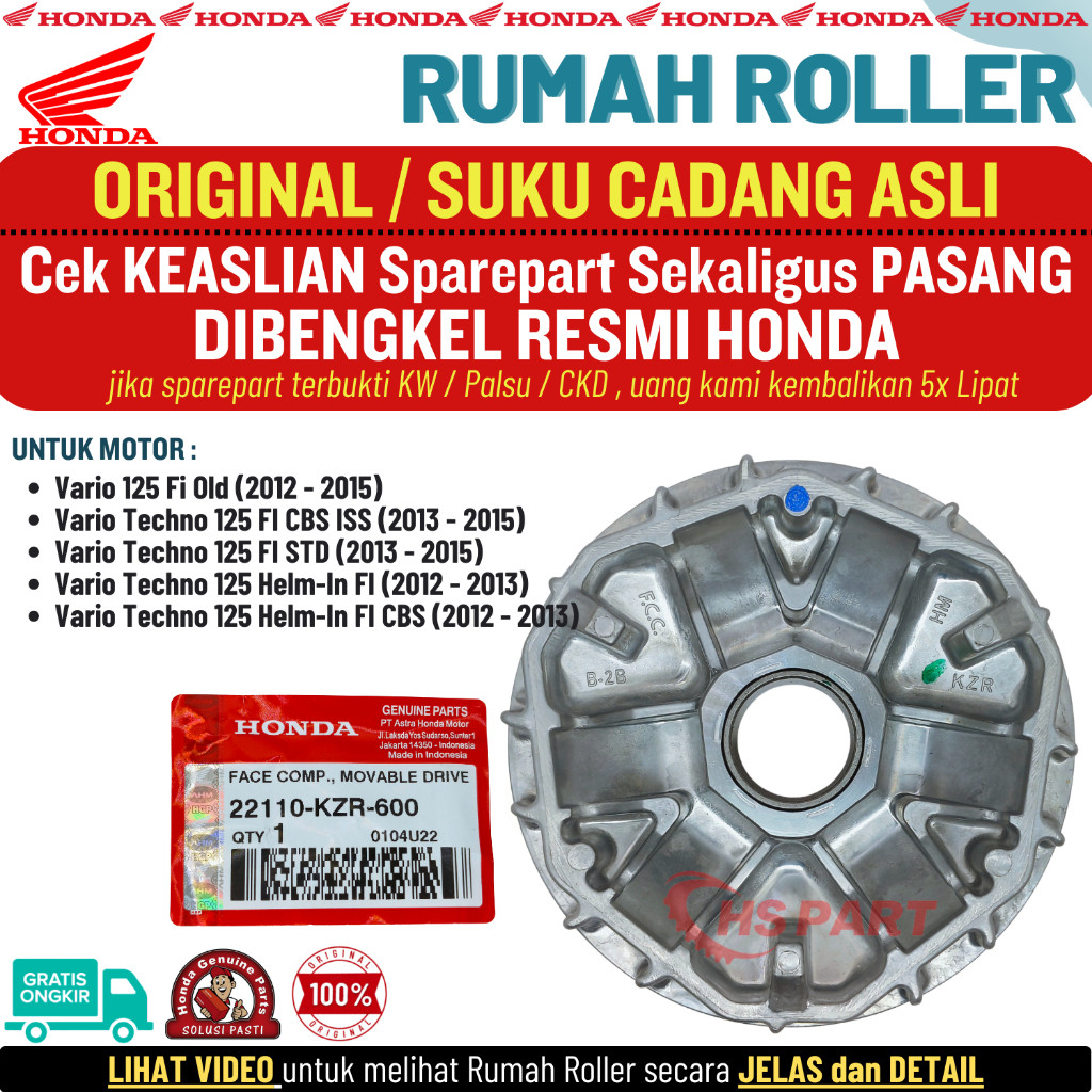 Rumah Roller Vario 125 Old Techno Original AHM Honda Genuine Parts 100%