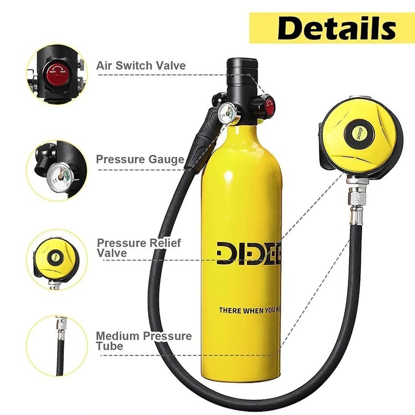 Dideep Alat Selam Diving Scuba Oksigen 1 Liter Alat Diving Lengkap Tabung Scuba Selam Snorkling