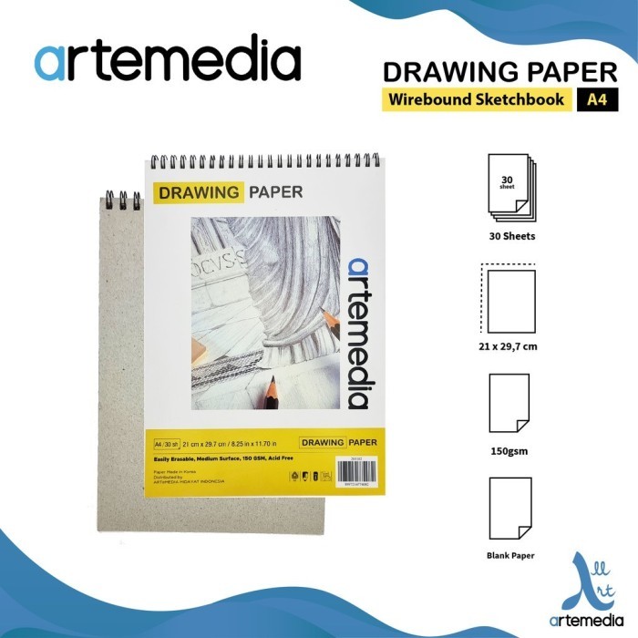 

Sketchbook Artemedia A4 Drawing Paper Book 150 Gsm - 30 Sheet