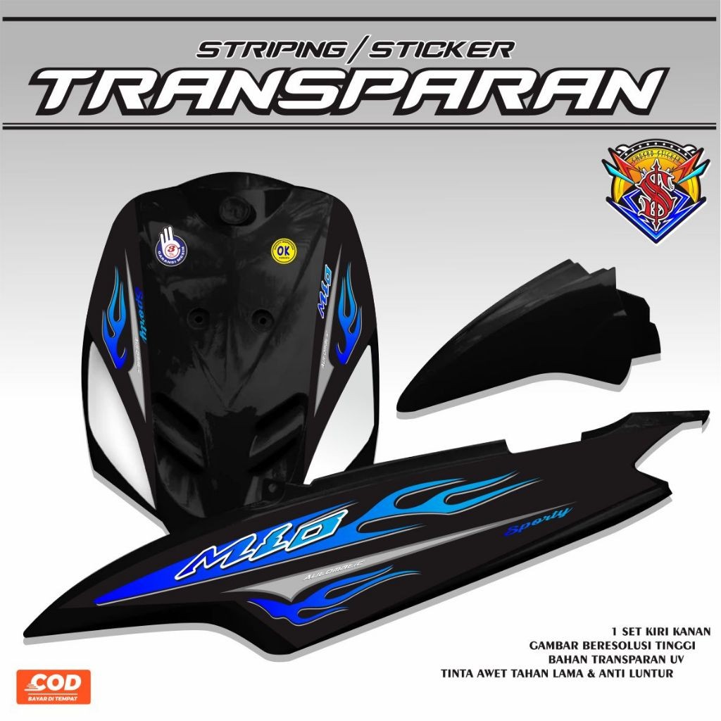 STIKER MIO OLD CARBU / STRIPING POLET TRANSPARAN MIO SMILE STIKER KEREN MIO STIKER KEREN