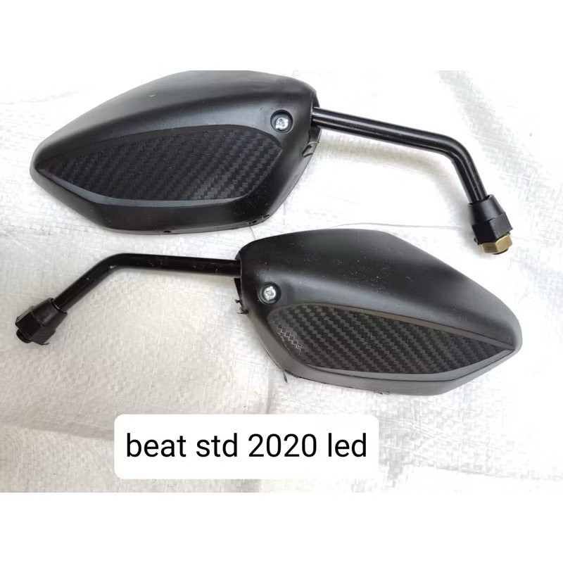 Spion Standar Beat 2020 Led Deluxe Hnda Carbon Gagang Hitam Kaca Cembung Ckd Sepion Standar Beat 202