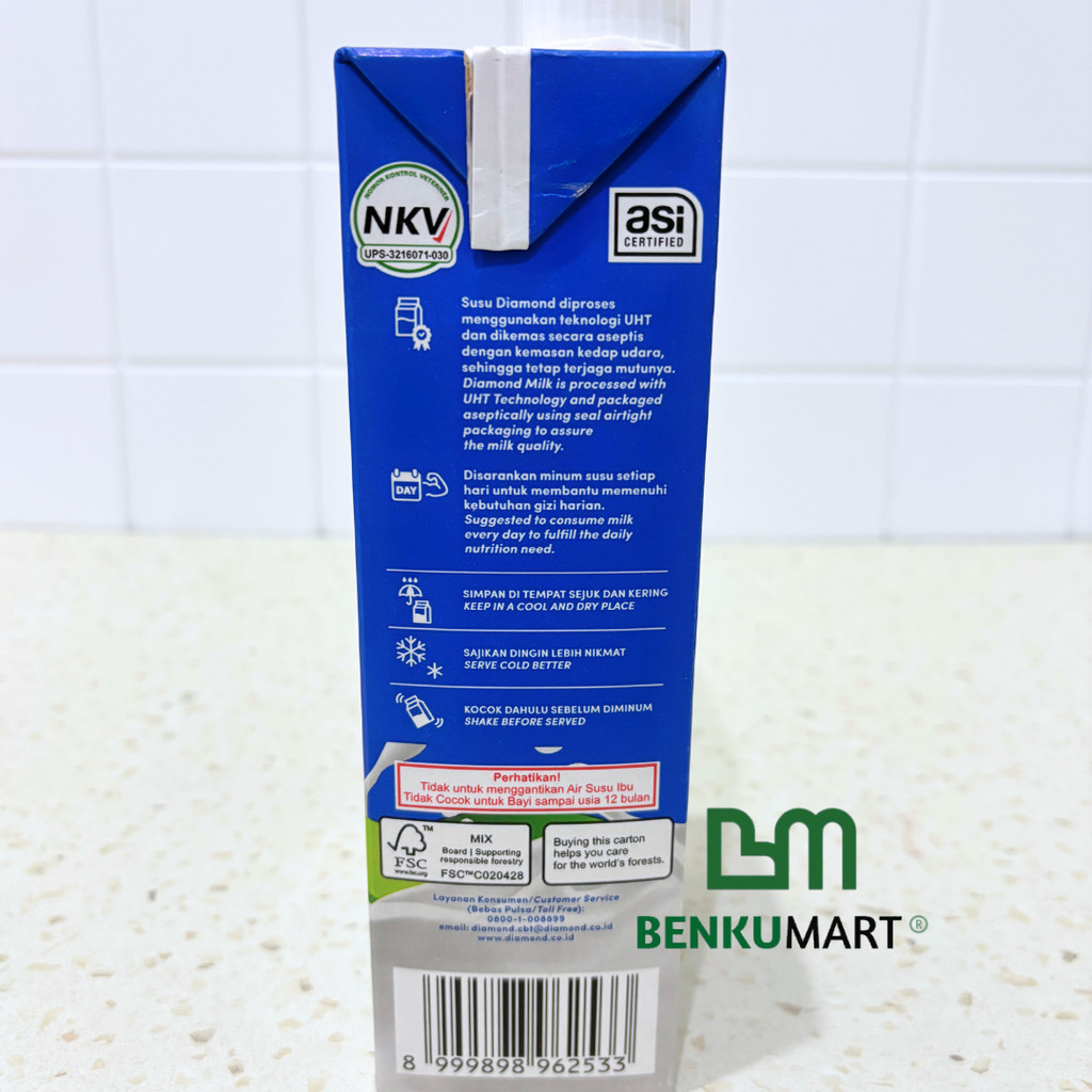 

RB [KARTON] Susu UHT Diamond Full Cream 12 x 1 Liter UHT Milk Kartonan