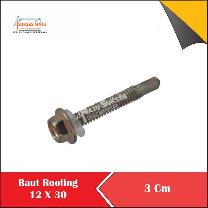 BAUT BAJA RINGAN 12 X 30 (3 CM) BAUT ROOFING 12X30 SEKRUP BAJA RINGAN 3CM PER DUS ISI 600 PCS