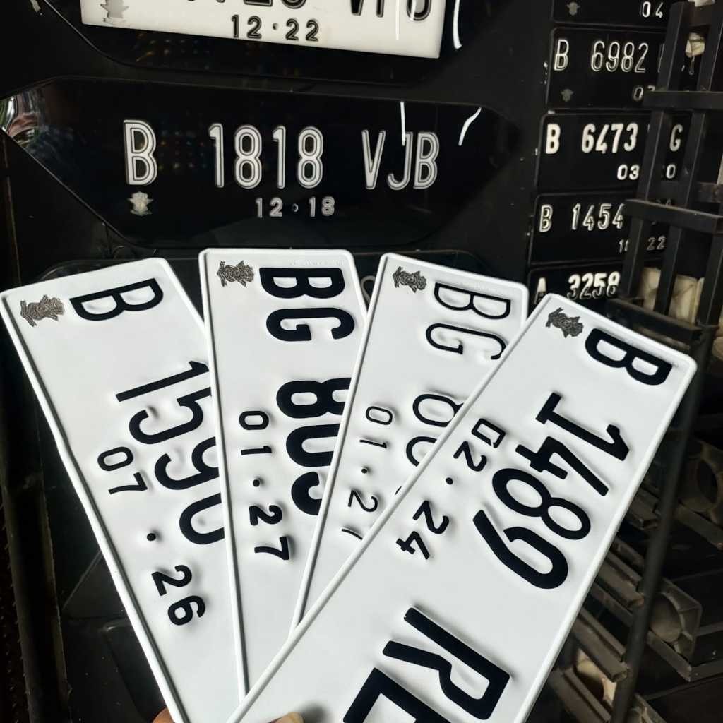 cetak baru plat nomor mobil terbaru buat baru dengan logo timbul