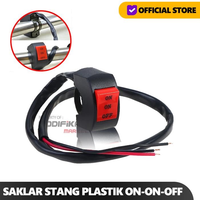 Saklar Switch Stang Motor ON ON OFF Lampu Tembak Motor 3 Kabel 2 Mode