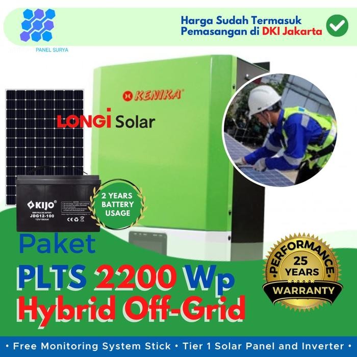 Paket PLTS Atap 2200 Wp; Off Grid - Hybrid System 2000 Watt