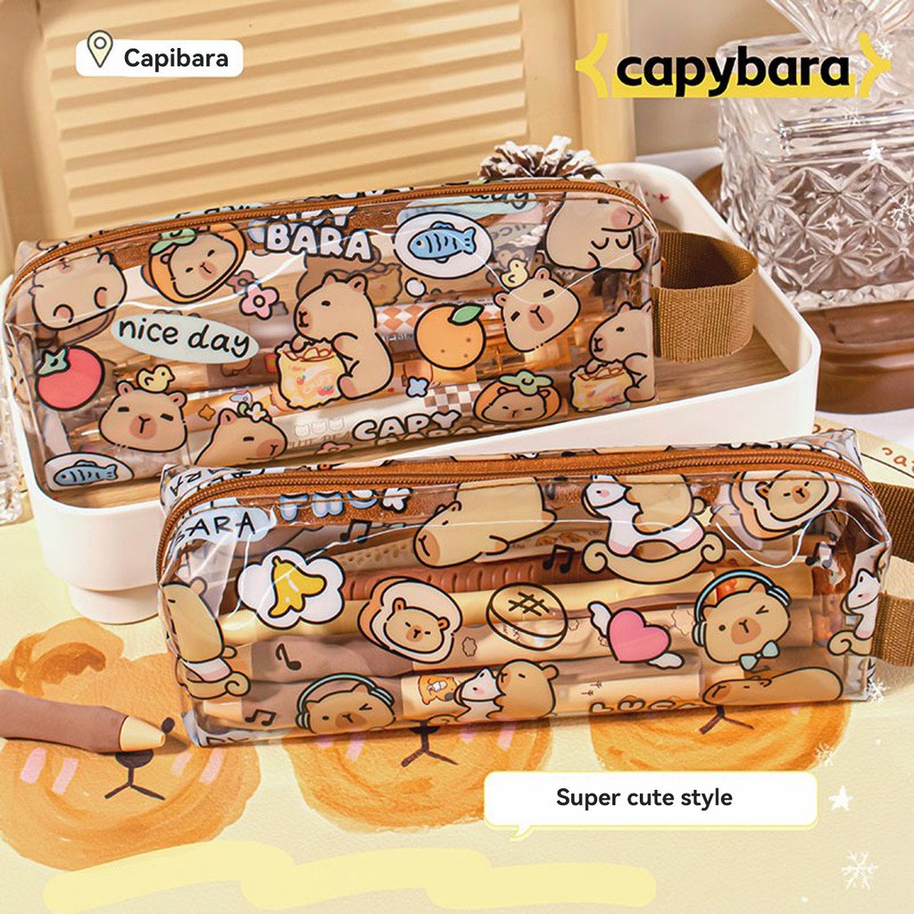 

Kasus pensil transparan kapibala kreatif baru pvc capybar capybar casing case bernilai tinggi pensil tahan air case pasokan kantor sekolah