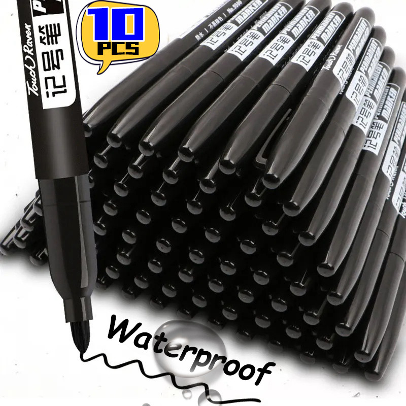 

1.5mm Permanent Paint Marker Pen Drawing Markers Oil-Based Waterproof Black Ink Sketch Pens Stationery Art School Supplies