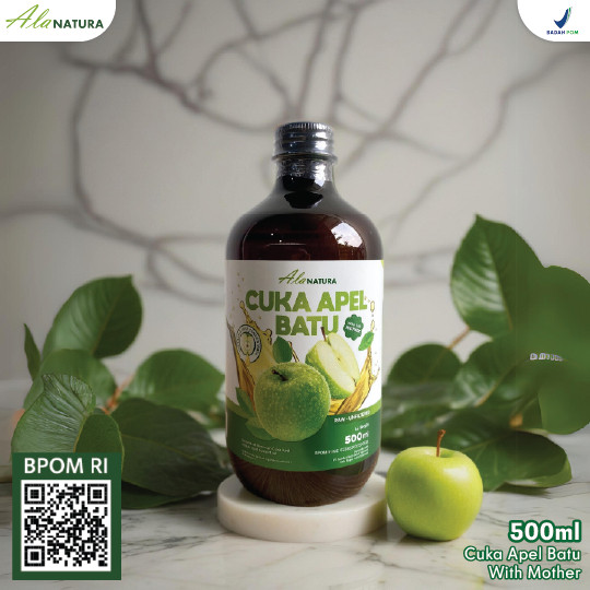 

Cuka Apel Batu Ala Natura Apple Cider Vinegar Paket 1 Botol Diet Alami Halal dan BPOM