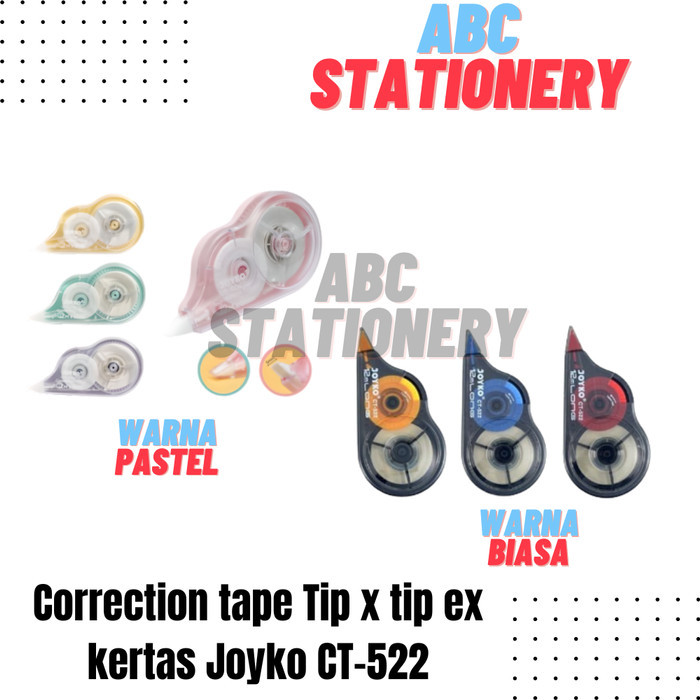 

Correction tape Tip x tip ex kertas Joyko CT-522 (12 M x 5mm)