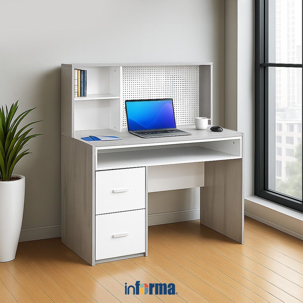 Informa Blaire Meja Belajar Anak - Putih Kids Study Table Perlengkapan Furniture Belajar Meja Studi 