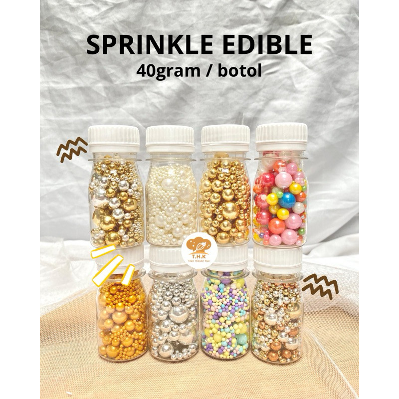 

Sprinkle Mutiara Putih / Gold / Silver 40gram kemasan BOTOL