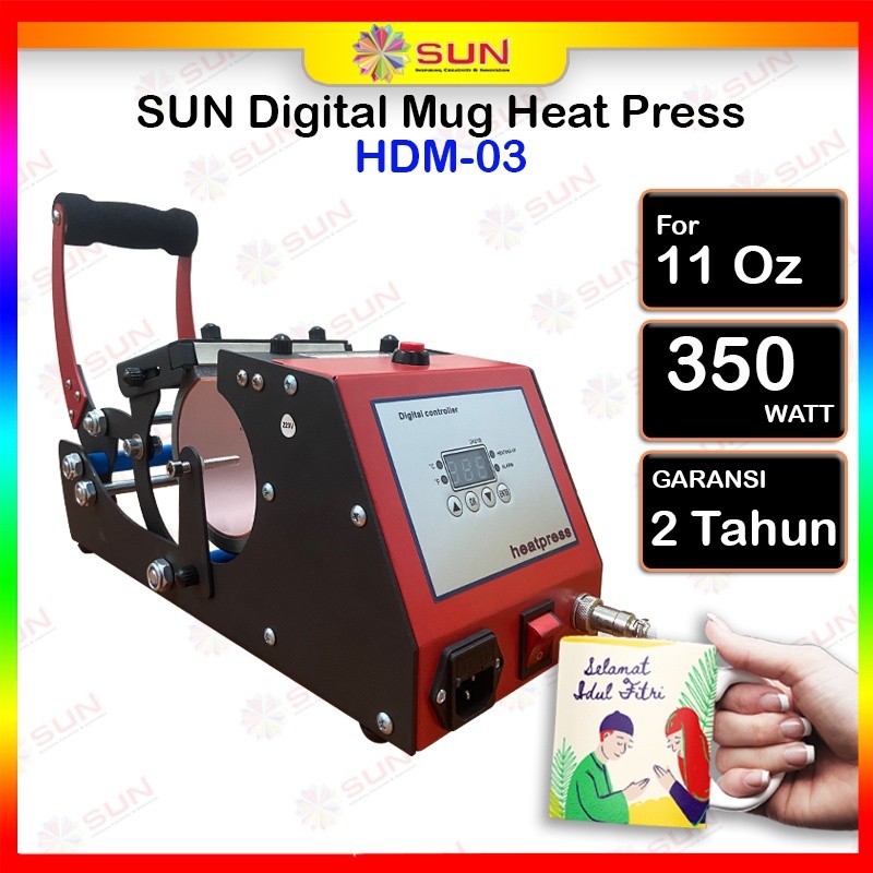 New Mesin Press Sablon Mug / Gelas / Asbak / Tumbler Aluminium - Premium Digital Mug Heat Press HDM-