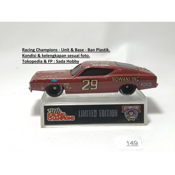 TS08 Racing Champions 1/64 1969 Ford Torino Talladega No 29 Bud Moore Merah Nascar Car Unit Only 2ND