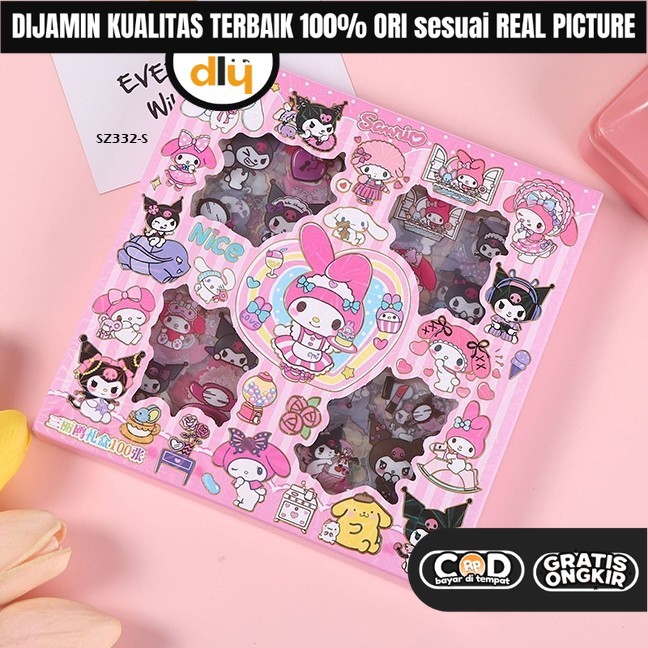 

DLY Mainan Sticker Tempel Kuromi Melody DIY Kreatifitas Anak Perempuan KKV 6 5 4 3 Tahun Isi 100Pcs